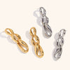 Women's Geometric Irregular Chain Drop Earrings In Stainless Steel With Gold Electroplated Finish Modern Statement Jewelry