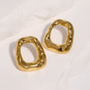 Women's Geometric Irregular Hollow Earrings Stainless Steel Goldplated Minimalist Modern Jewelry