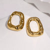 Women's Geometric Irregular Hollow Earrings Stainless Steel Goldplated Minimalist Modern Jewelry