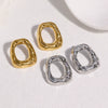 Women's Geometric Irregular Hollow Earrings Stainless Steel Goldplated Minimalist Modern Jewelry