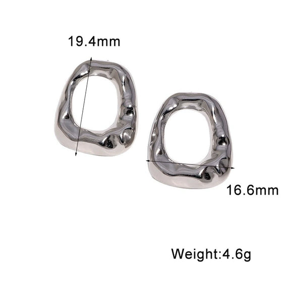 Women's Geometric Irregular Hollow Earrings Stainless Steel Goldplated Minimalist Modern Jewelry
