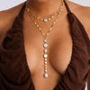 Women's Geometric Irregular Imitation Pearl Tassel Necklace With Plated Copper Chain And Stackable Layered Design