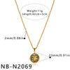 Women's Geometric Irregular Pendant Stainless Steel Necklace With Shell Inlay And Electroplated Finish