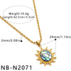Women's Geometric Irregular Pendant Stainless Steel Necklace With Shell Inlay And Electroplated Finish