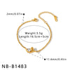 Women’s Geometric Irregular Zircon Inlaid Stainless Steel Necklace And Bracelet Set With 18K Vacuum Plated Finish