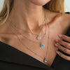 Women's Geometric Layered Necklace With Square Gemstone Rhinestone Pendant And Round Bead Chain Plated Alloy Fashion Jewelry