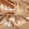 Women's Geometric Leaf Long Drop Earrings Retro Gold Plated Metal Design With Stainless Steel Posts Chic Statement Jewelry Wholesale