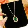 Women's Geometric Light Luxury Style Titanium Steel Necklace With Flower Pattern And Inlaid Zircon Pendant On Water Wave Chain