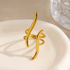 Women's Geometric Line Open Ring In Electroplated Stainless Steel With Light Luxury Minimalist Design