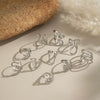 Women's Geometric Line Silver Steel Ring With Electroplating Popular Rock Hiphop Jewelry