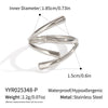Women's Geometric Line Silver Steel Ring With Electroplating Popular Rock Hiphop Jewelry