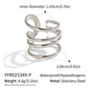 Women's Geometric Line Silver Steel Ring With Electroplating Popular Rock Hiphop Jewelry
