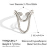 Women's Geometric Line Silver Steel Ring With Electroplating Popular Rock Hiphop Jewelry