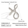 Women's Geometric Line Silver Steel Ring With Electroplating Popular Rock Hiphop Jewelry
