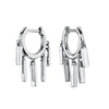 Women's Geometric Long Drop Earrings With Silver Needle And Copper Electroplated Minimalist Fashion Jewelry