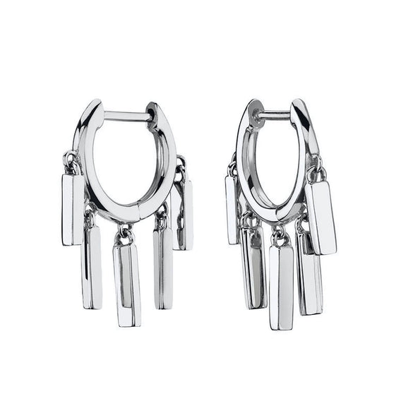 Women's Geometric Long Drop Earrings With Silver Needle And Copper Electroplated Minimalist Fashion Jewelry