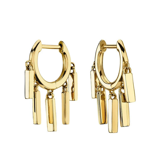 Women's Geometric Long Drop Earrings With Silver Needle And Copper Electroplated Minimalist Fashion Jewelry