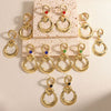 Women's Geometric Love Circle Hoop Earrings With Stainless Steel Posts Electroplated Alloy Fashion Jewelry Wholesale