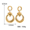 Women's Geometric Love Circle Hoop Earrings With Stainless Steel Posts Electroplated Alloy Fashion Jewelry Wholesale