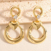 Women's Geometric Love Circle Hoop Earrings With Stainless Steel Posts Electroplated Alloy Fashion Jewelry Wholesale
