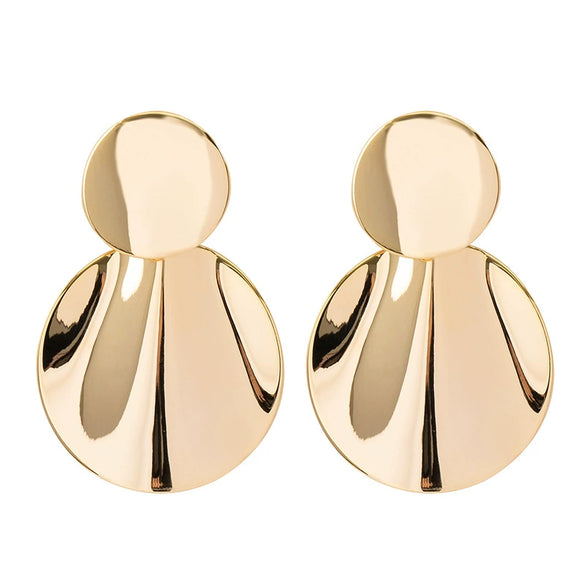 Women's Geometric Metal Earrings With Real Goldplated Finish Minimalist Light Luxury Fashion Jewelry