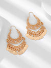 Women's Geometric Metal Pearl Earrings With Electroplated Finish Exaggerated Retro Fashion Statement Jewelry
