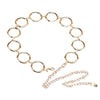 Women's Geometric Metal Ring Waist Chain Belt With Electroplated Finish And Hook Fastening Street Style Skirt Accessory