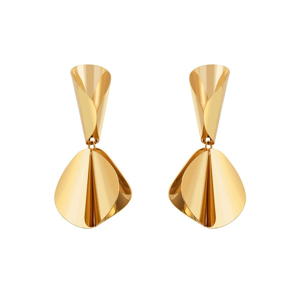Women's Geometric Metal Sequin Earrings Minimalist Irregular Statement Jewelry With Versatile Modern Design