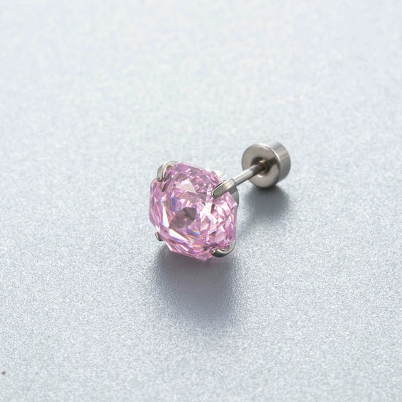 Women's Geometric Metal Titanium Steel Zircon Earrings