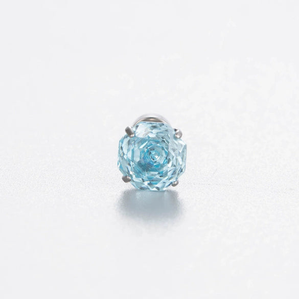 Women's Geometric Metal Zircon Earrings With Titanium Steel Screws And Rosecut Treatment