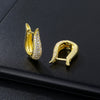 Women's Geometric Micro Paved Zircon Stud Earrings In Environmental Protection Copper With Full Zircon Inlay Trendy Jewelry