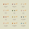 Women's Geometric Minimalist Titanium Steel Birthstone Earrings And Necklace With Diamond Treatment