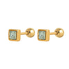 Women's Geometric Minimalist Titanium Steel Birthstone Earrings And Necklace With Diamond Treatment