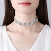 Women's Geometric Mixed Gemstone Copper Necklace With Electroplated Finish And Ribbon Chain Fashion Statement Jewelry