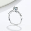 Women's Geometric Moissanite Ring In S925 Sterling Silver With Electroplated Finish Adjustable Open Ring