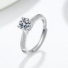 Women's Geometric Moissanite Ring In S925 Sterling Silver With Electroplated Finish Adjustable Open Ring