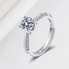 Women's Geometric Moissanite Ring In S925 Sterling Silver With Electroplated Finish Adjustable Open Ring