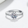 Women's Geometric Moissanite Ring 925 Sterling Silver Electroplated