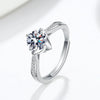 Women's Geometric Moissanite Ring 925 Sterling Silver Electroplated