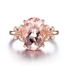 Women’s Geometric Morganite Ring Copper With 18K Rose Gold Plated Finish Simple Elegant Jewelry