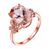 Women's Geometric Morganite Ring In Copper With Rose Gold Electroplated Finish And Diamond Accent Natural Style Jewelry