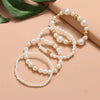 Women's Geometric Multilayer Imitation Pearl Bracelet Set With Plated Details And Vintage Style Wholesale Jewelry