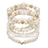Women's Geometric Multilayer Imitation Pearl Bracelet Set With Plated Details And Vintage Style Wholesale Jewelry