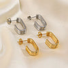 Women's Geometric Multilayer Stainless Steel Real Gold Plated Earrings