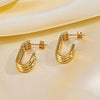 Women's Geometric Multilayer Stainless Steel Real Gold Plated Earrings