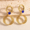 Women's Geometric Multilayered Round Earrings Electroplated Alloy Ear Studs With Stainless Steel Posts Fashion Wholesale Ear Accessories