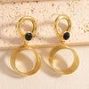 Women's Geometric Multilayered Round Earrings Electroplated Alloy Ear Studs With Stainless Steel Posts Fashion Wholesale Ear Accessories
