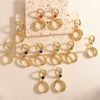 Women's Geometric Multilayered Round Earrings Electroplated Alloy Ear Studs With Stainless Steel Posts Fashion Wholesale Ear Accessories