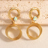 Women's Geometric Multilayered Round Earrings Electroplated Alloy Ear Studs With Stainless Steel Posts Fashion Wholesale Ear Accessories