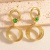 Women's Geometric Multilayered Round Earrings Electroplated Alloy Ear Studs With Stainless Steel Posts Fashion Wholesale Ear Accessories